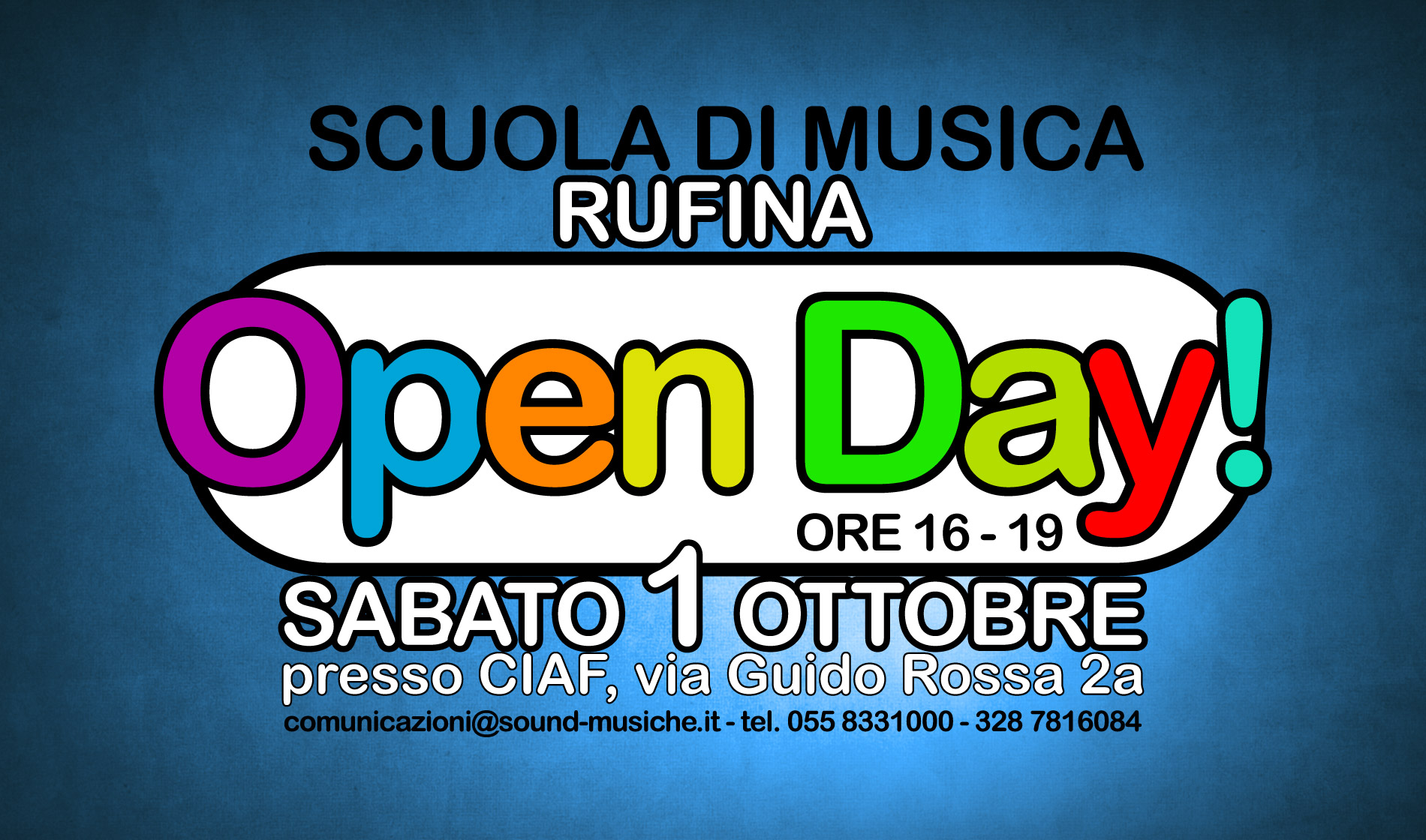 Open Day Rufina 1 Ottobre 2016 ore 16-19