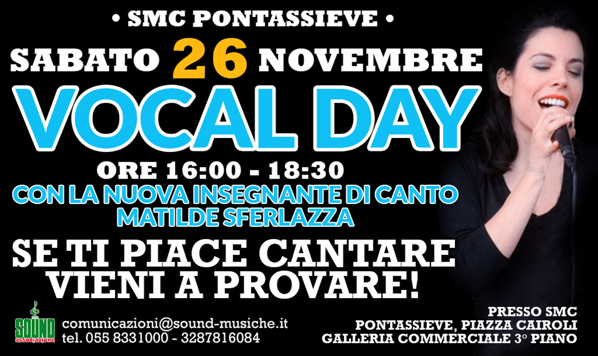 Vocal Day Sabato 26 Novembre ore 16 – 18:30 con Matilde Sferlazza