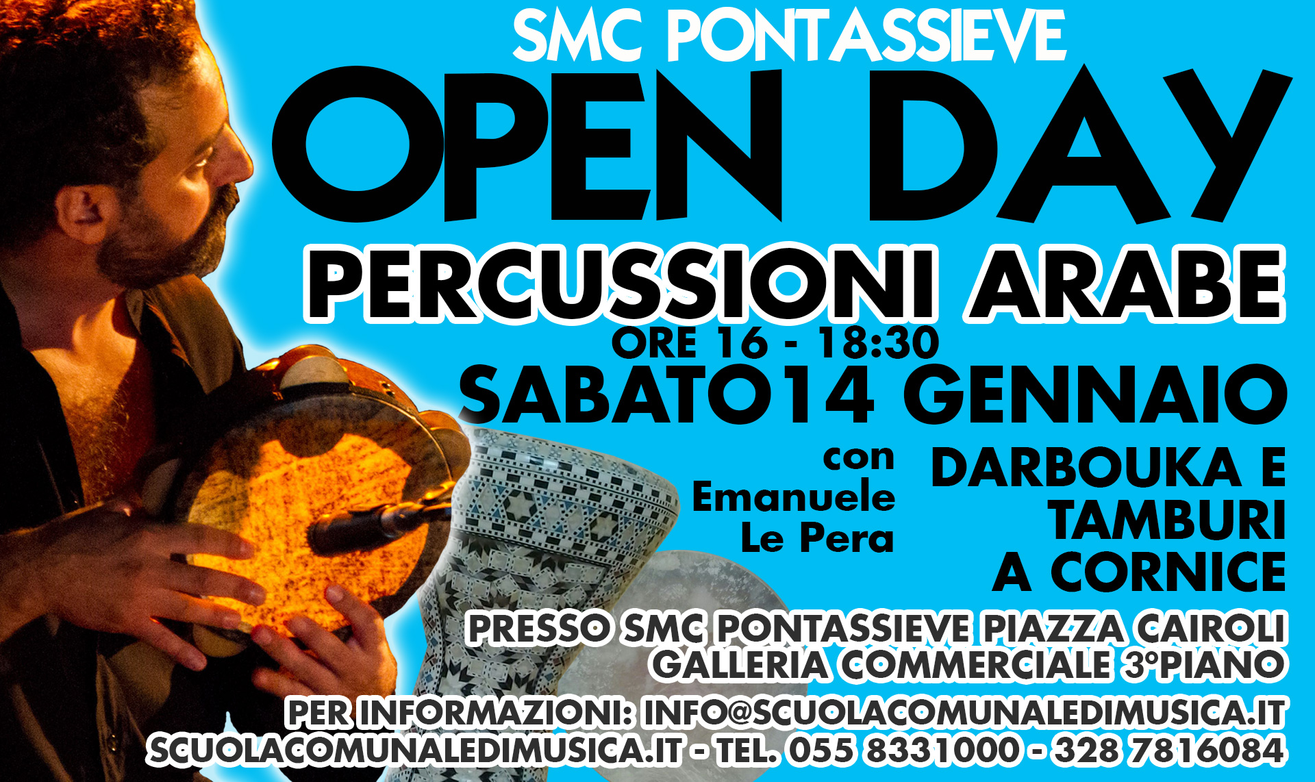 Open Day di Percussioni Arabe Sabato 14 Gennaio ore 16