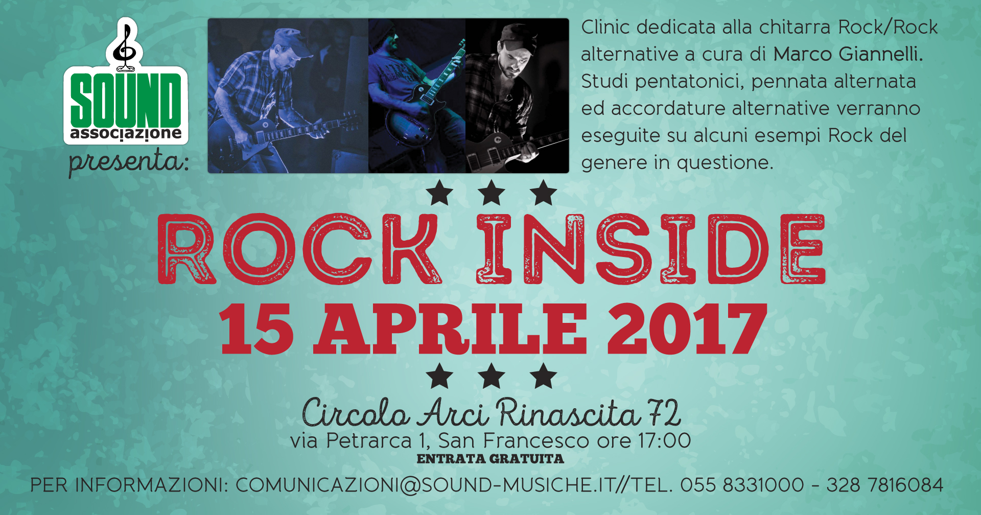 Rock Inside Sabato 15 Aprile ore 17:00 Circolo Rinascita 72 San Francesco