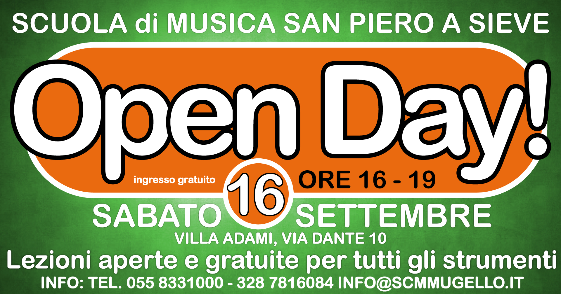 Open Day San Piero a Sieve Sabato 16 Settembre 2017 ore 16-19