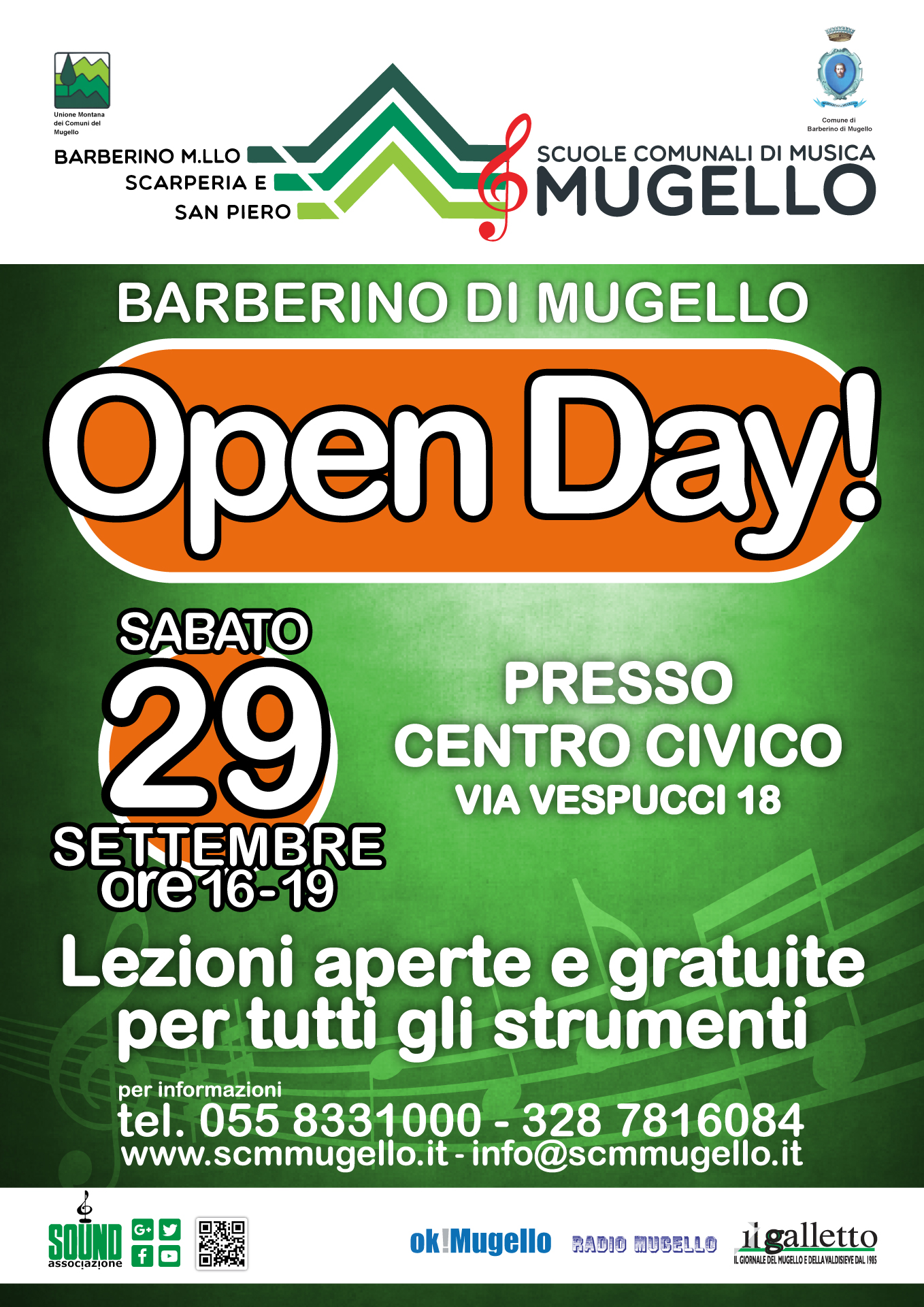 OPEN DAY SCUOLA DI MUSICA! 29 Settembre Barberino di Mugello