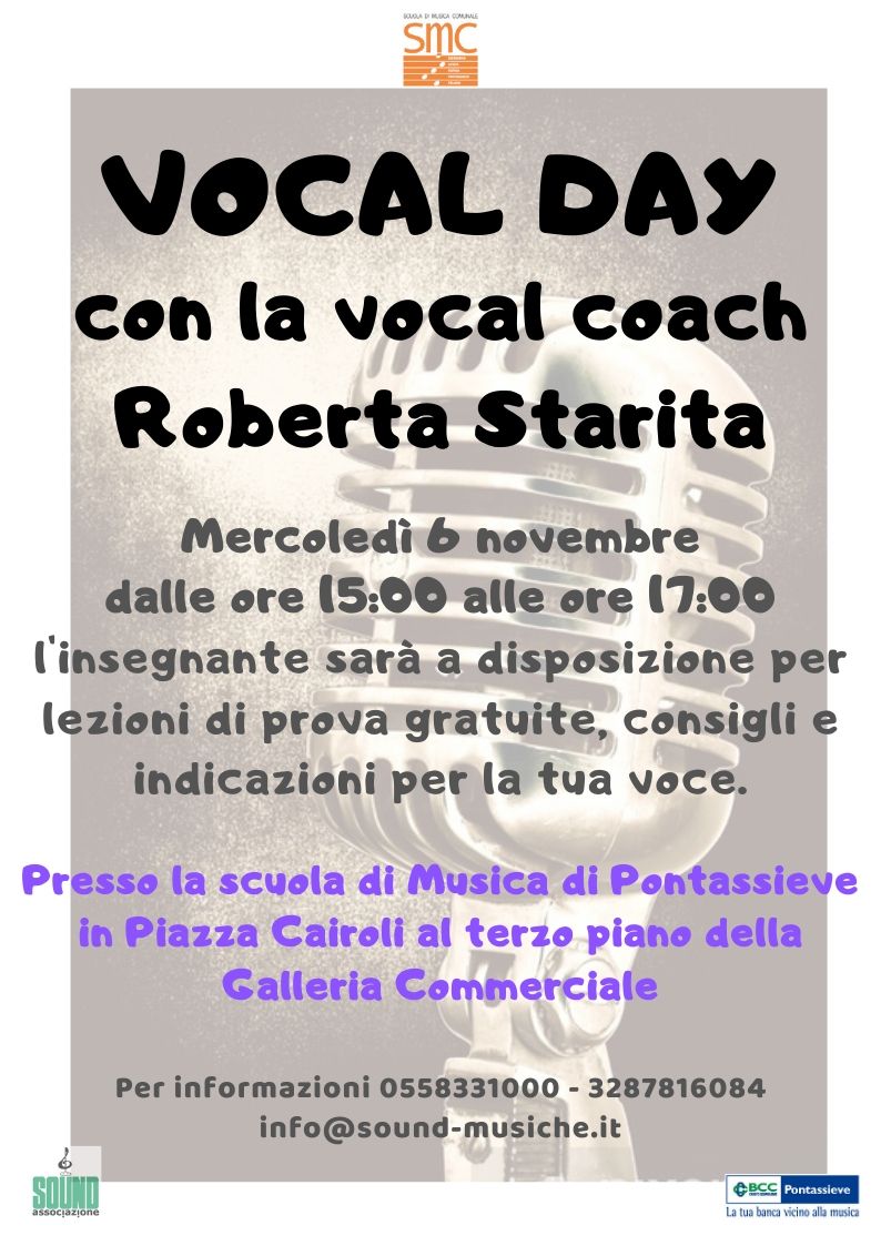 Vocal Day Mercoledì 6 Novembre , Pontassieve.