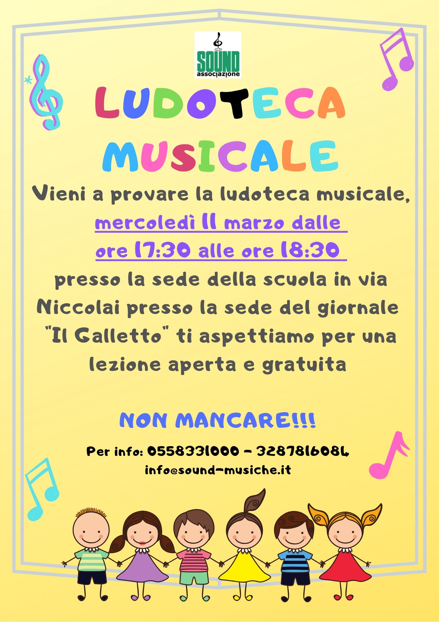 Gioco musica Mercoledì 11 Marzo , Scuola di Borgo San Lorenzo.